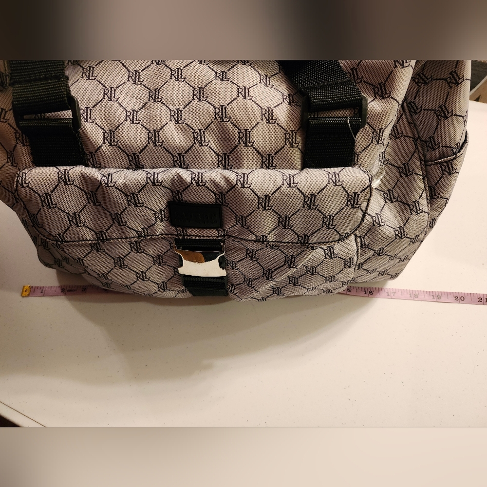 Lauren Ralph Lauren Weekender, NW PLASTIC TAG Gray/Blk, Double Handle + Strap - Picture 10 of 15
